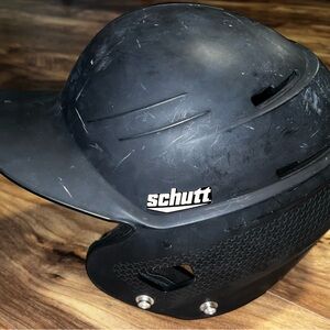 Schutt XR2 baseball or softball batting helmet in a matte black finish